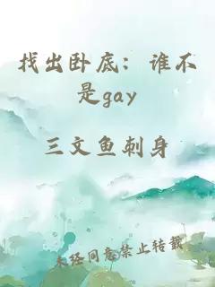 找出卧底：谁不是gay